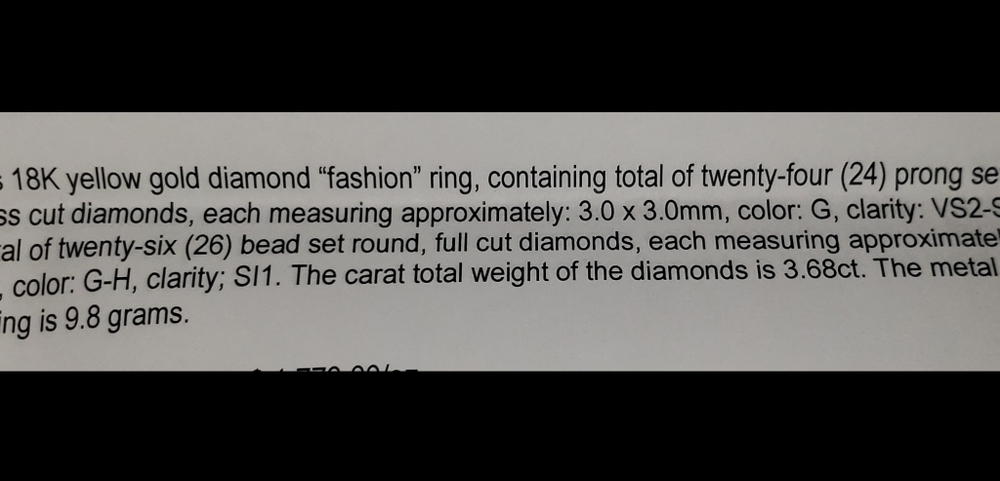 Lady's 18K Yellow Gold diamond ring - Picture 5 of 5